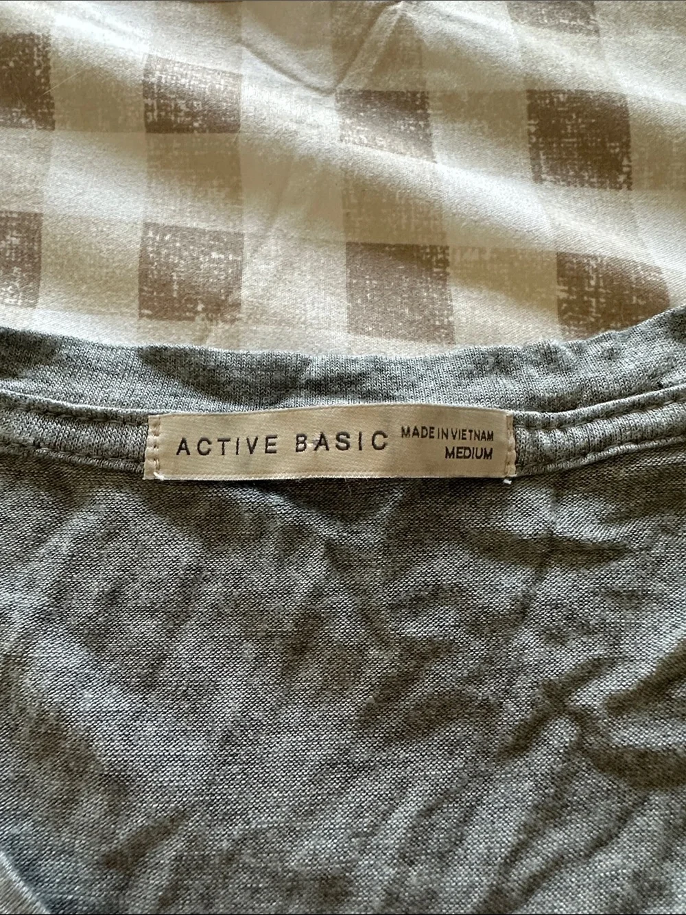 Active Basic Gray V-Neck Long Sleeve Top